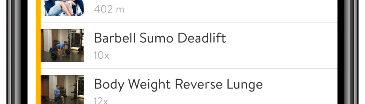 Fitness app showing Day 3 circuit workout