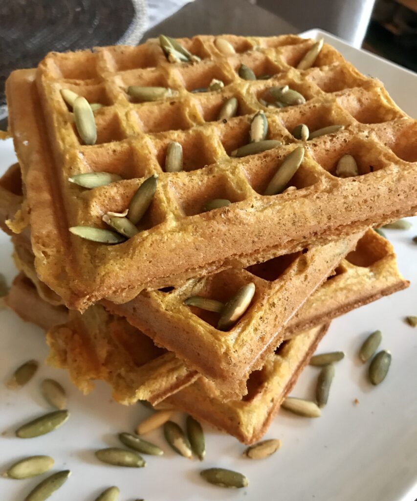 Stack of Crispy, Oil-Free, Grain-Free, Vegan Waffles